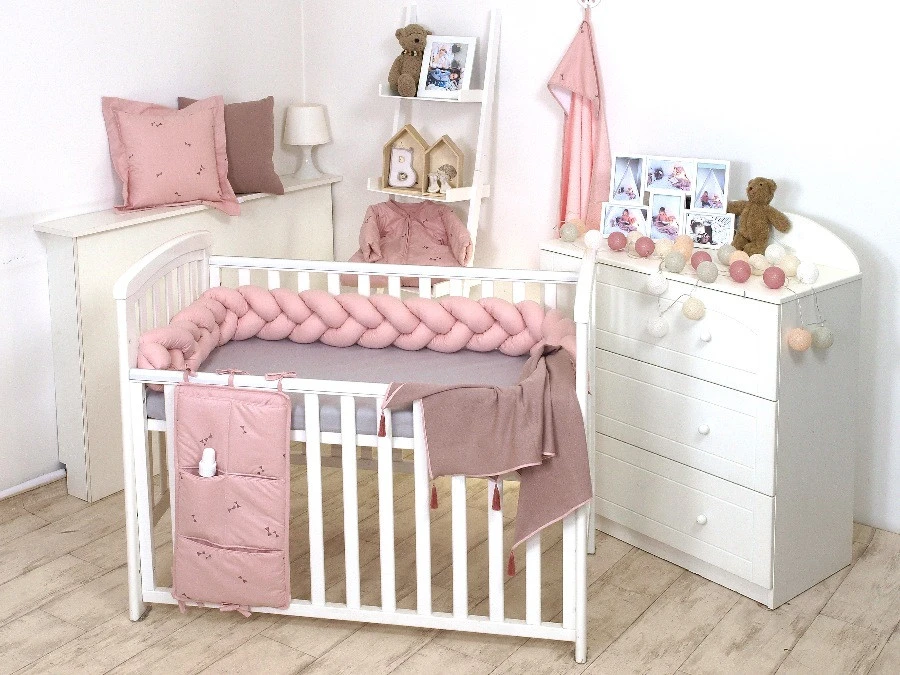 MamaLoes Amy Pure Roze 2-in-1 Babynest En Braided Bedbumper 80662 - Afbeelding 8