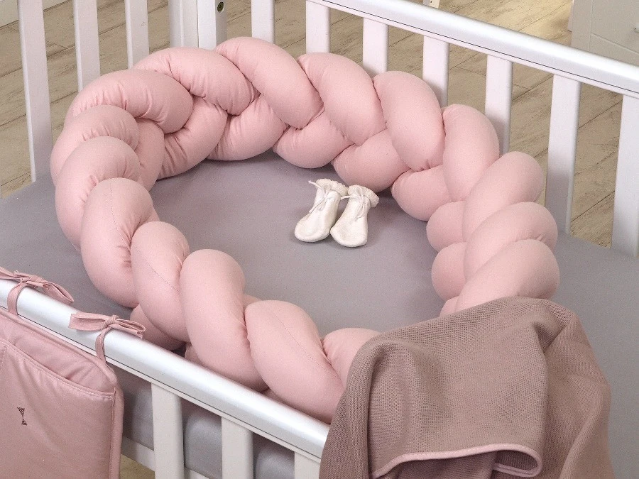 MamaLoes Amy Pure Roze 2-in-1 Babynest En Braided Bedbumper 80662 - Afbeelding 7