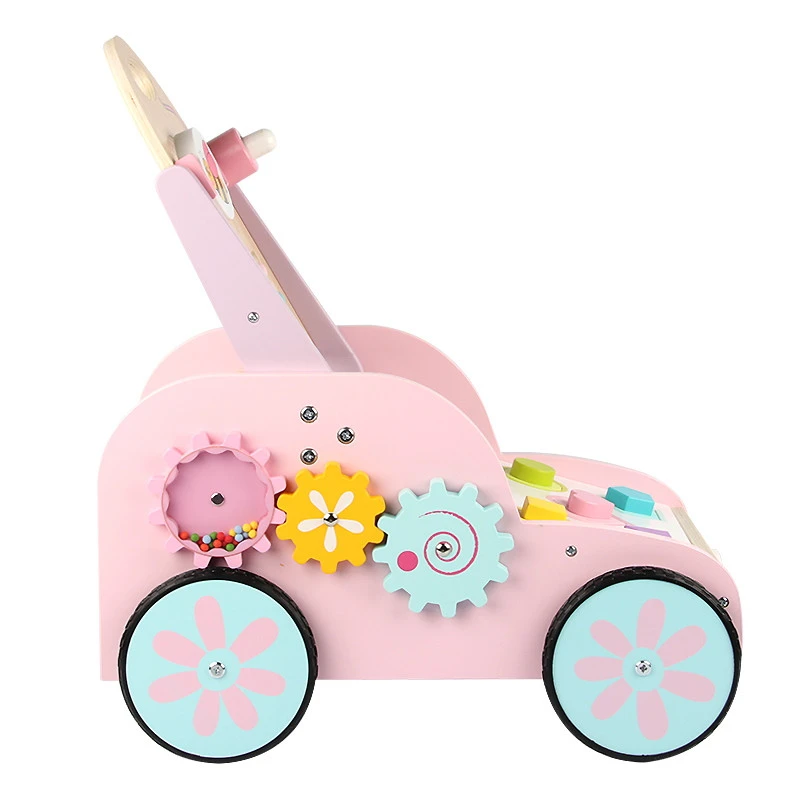 Eco Toys Roze Houten Activiteiten Loopwagen HC494888 4 Eco Toys Roze Houten Activiteiten Loopwagen HC494888 - Afbeelding 4