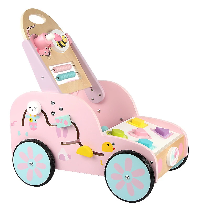 Eco Toys Roze Houten Activiteiten Loopwagen HC494888 2 Eco Toys Roze Houten Activiteiten Loopwagen HC494888 - Afbeelding 2