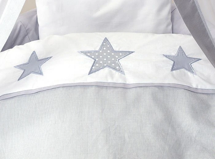 MamaLoes Grey Star De Luxe Wit Baby Wiegje 66759 2 MamaLoes Grey Star De Luxe Wit Baby Wiegje 66759 - Afbeelding 2