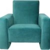 Ding Jamie Velvet Petrol Kinderfauteuil DI-34205