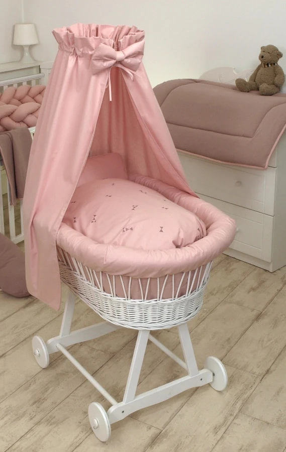 MamaLoes Pure Roze Deluxe Wit Baby Wiegje 80634 1 MamaLoes Pure Roze Deluxe Wit Baby Wiegje 80634