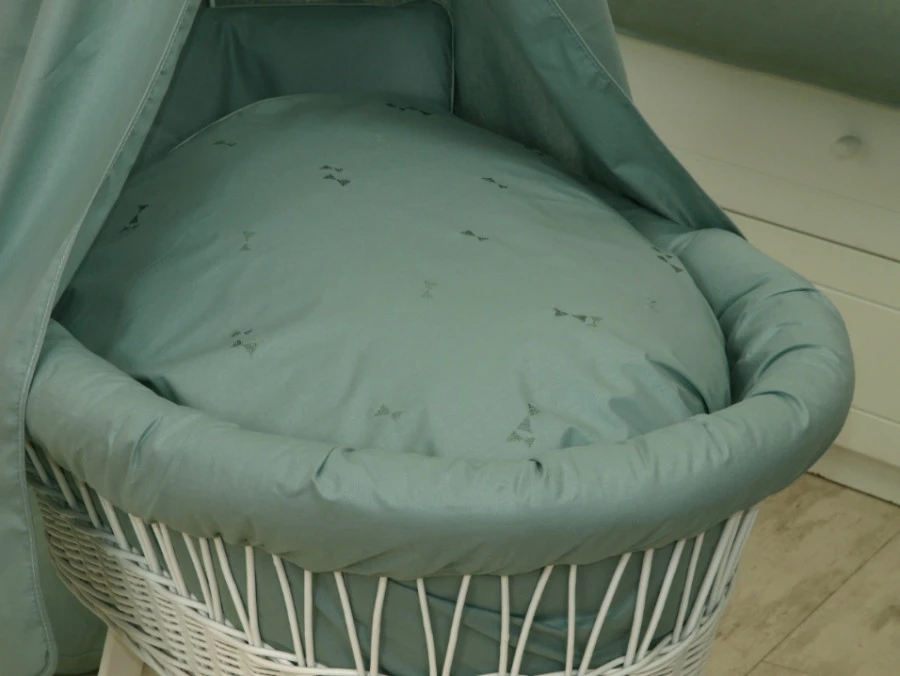 MamaLoes Pure Stonegreen Deluxe Wit Baby Wiegje 80635 2 MamaLoes Pure Stonegreen Deluxe Wit Baby Wiegje 80635 - Afbeelding 2