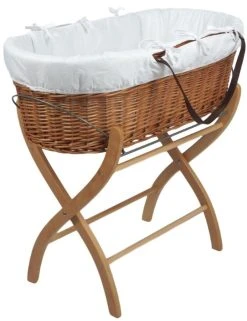 MamaLoes Rotan Naturel Draagwieg Met Witte Bekleding 66936