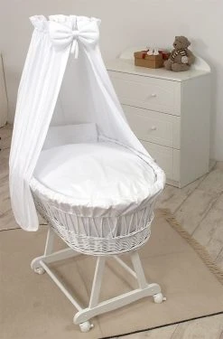 MamaLoes Rotan Wit Baby Wiegje 66755