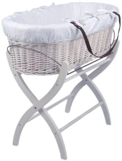 MamaLoes Rotan Wit Draagwieg Met Witte Bekleding 66933