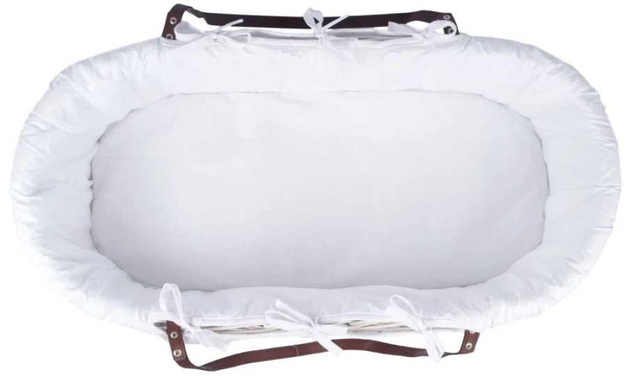 MamaLoes Rotan Wit Draagwieg Met Witte Bekleding 66933 2 MamaLoes Rotan Wit Draagwieg Met Witte Bekleding 66933 - Afbeelding 2