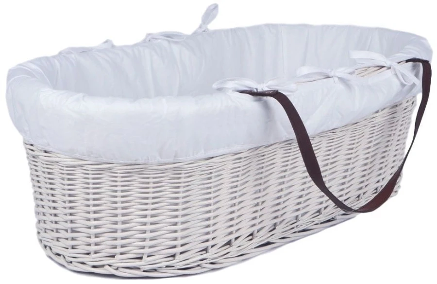 MamaLoes Rotan Wit Draagwieg Met Witte Bekleding 66933 3 MamaLoes Rotan Wit Draagwieg Met Witte Bekleding 66933 - Afbeelding 3
