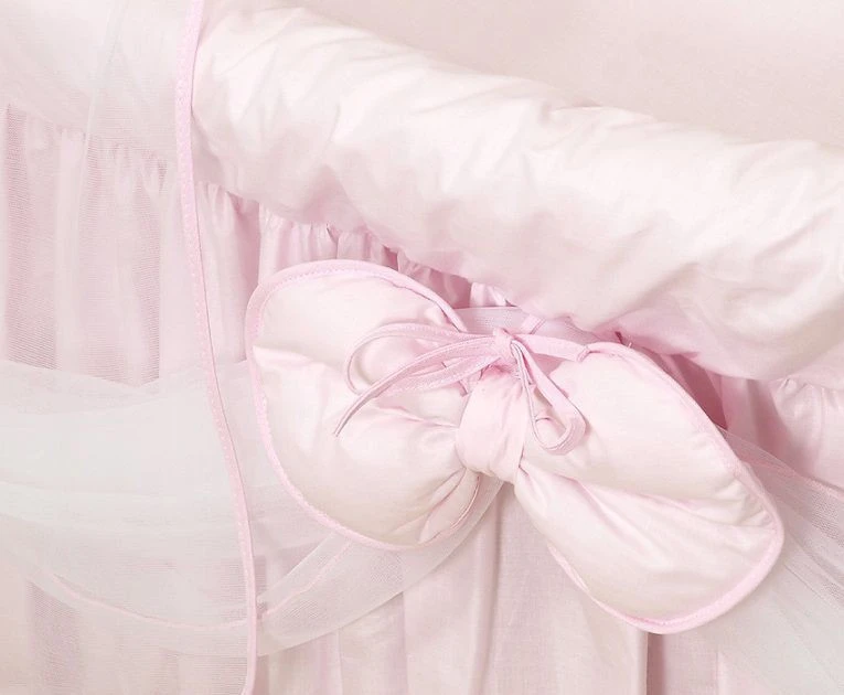 MamaLoes Royal Zacht Roze Voile Baby Wiegje 66757 3 MamaLoes Royal Zacht Roze Voile Baby Wiegje 66757 - Afbeelding 3