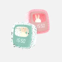 MOB Billy Terrazzo Grenadine Klok En Nachtlampje BILLY-GRENA-01 -BabyWereldNederland mob billy terrazzo klok en nachtlampje sfeer 1