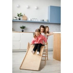 Luna Toys Naturel Houten Klimrek Met Glijbaan LU-36950 -BabyWereldNederland natural 1