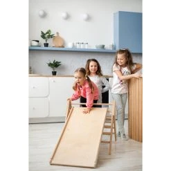 Luna Toys Naturel Houten Klimrek Met Glijbaan LU-36950 -BabyWereldNederland natural 4