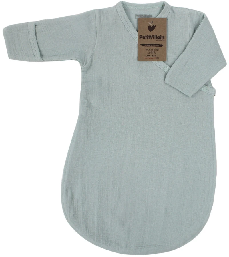 Petit Villain Hydrofiel Grijs 60cm Slaapzak Met Mouwen 1 Petit Villain Hydrofiel Grijs 60cm Slaapzak Met Mouwen