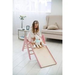 Luna Toys Roze Houten Klimrek Met Glijbaan LU-36974 15 Luna Toys Roze Houten Klimrek Met Glijbaan LU-36974 -BabyWereldNederland pink 4