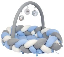 Sevibaby Blauw 3-in-1 Braided Bedbumper En Babynest 521-1