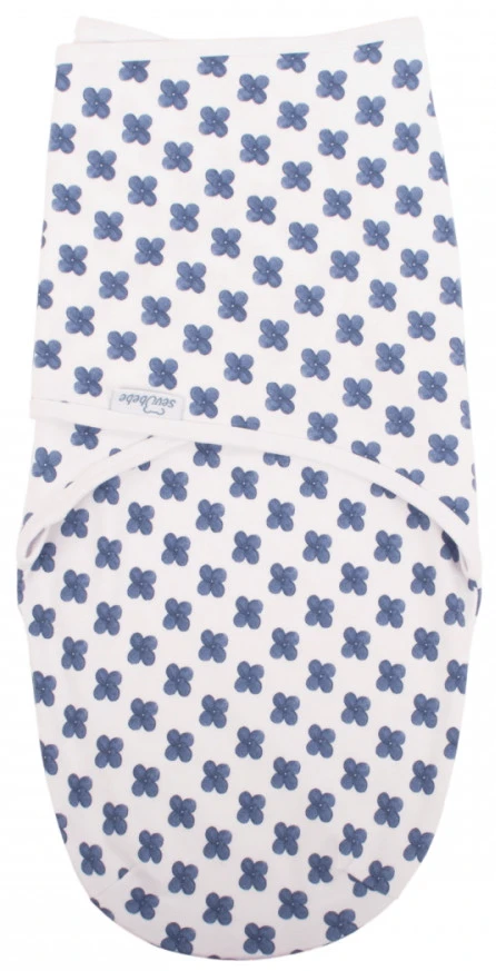Sevibaby Blue Flower Jersey Inbakerdoek 118-170 1 Sevibaby Blue Flower Jersey Inbakerdoek 118-170