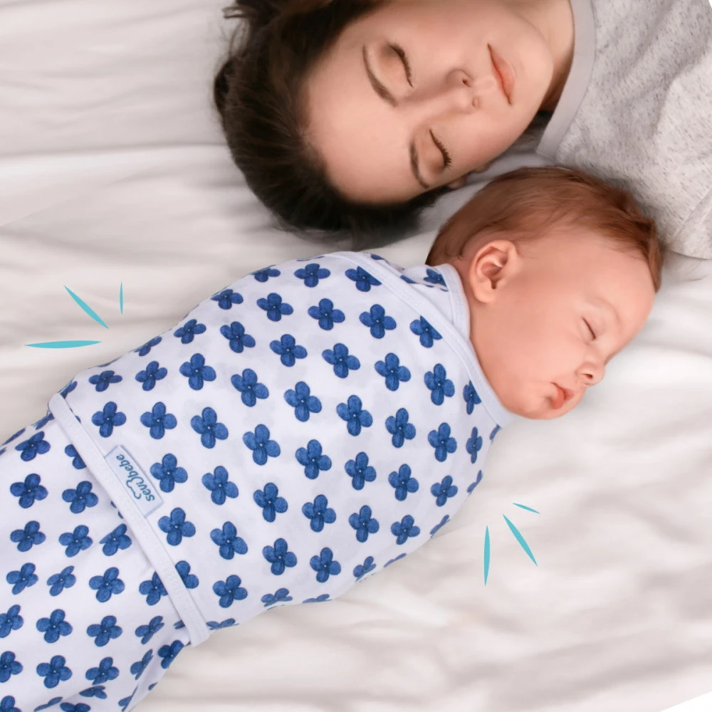 Sevibaby Blue Flower Jersey Inbakerdoek 118-170 6 Sevibaby Blue Flower Jersey Inbakerdoek 118-170 - Afbeelding 6