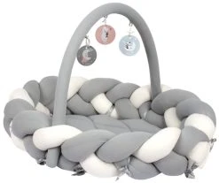 Sevibaby Grijs 3-in-1 Braided Bedbumper En Babynest 521-13