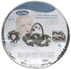 Sevibaby Grijs 3-in-1 Braided Bedbumper En Babynest 521-13 -BabyWereldNederland sevibaby grijs 3 in 1 braided bedbumper en babynest 521 13 4