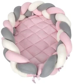 Sevibaby Roze 3-in-1 Braided Bedbumper En Babynest 521-2 -BabyWereldNederland sevibaby roze 3 in 1 braided bedbumper en babynest 521 2 2