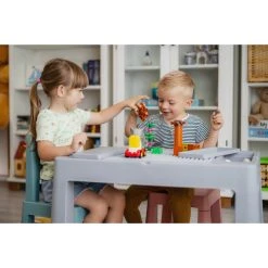 Tega Baby Teggi Grey/Old Rose/Turquoise Multifun 3-in-1 Tafel Met Twee Stoeltjes TI-011-174 -BabyWereldNederland tega baby teggi turquoisenavygrey multifun 3 in 1 tafel 2
