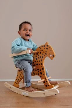 Tryco Luipaard Houten Hobbeldier TR-353009 -BabyWereldNederland tr 353009 tryco wooden rocking animal leopard 03
